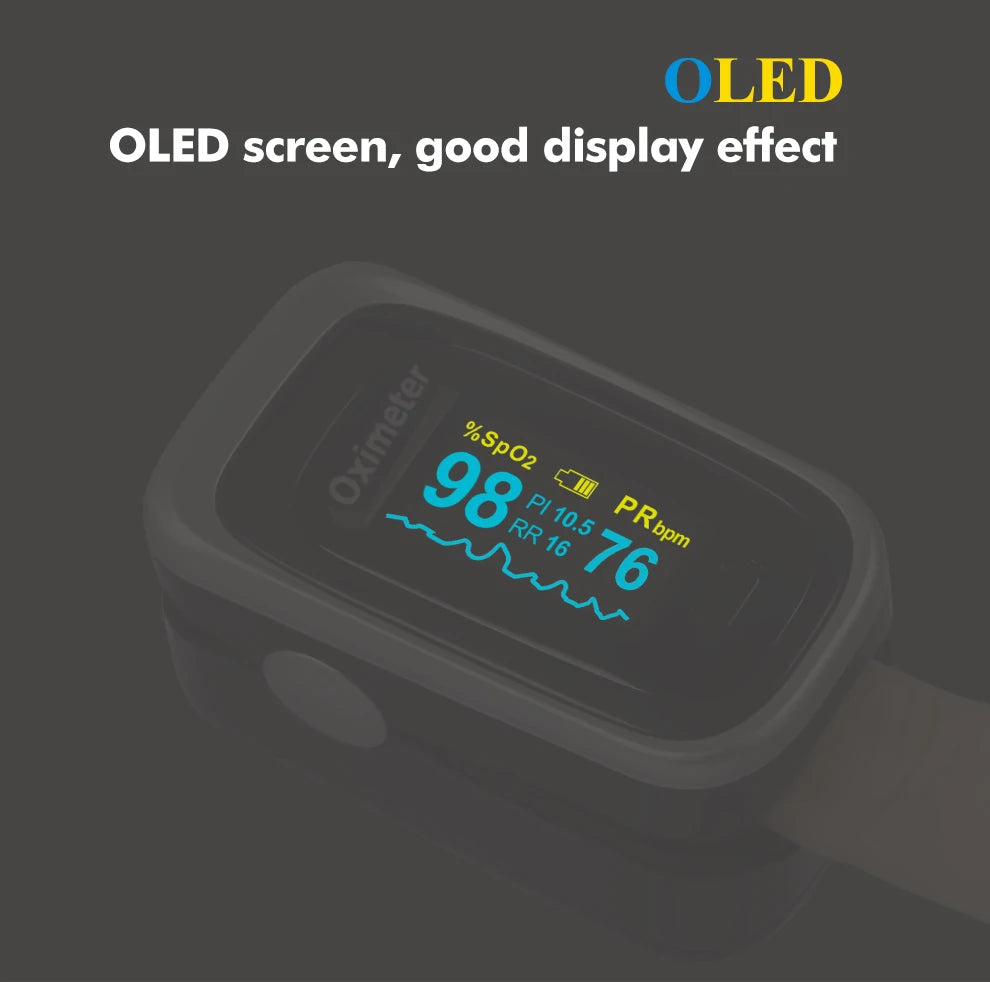 Kiuzou OLED Finger Pulse Oximeter with Sleep Monitor – Portable SPO2 & PR Tracker