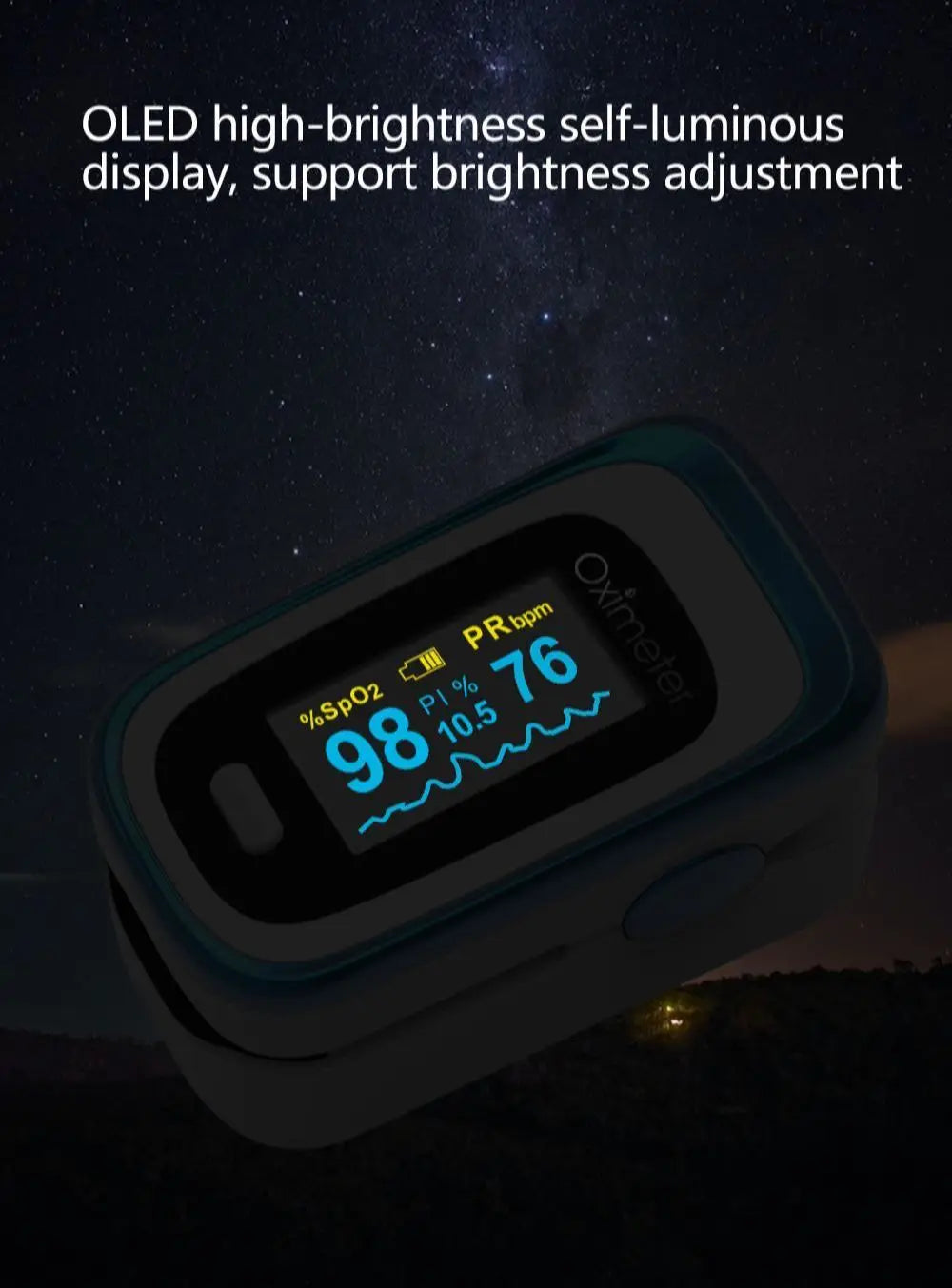 Kiuzou OLED Finger Pulse Oximeter with Sleep Monitor – Portable SPO2 & PR Tracker