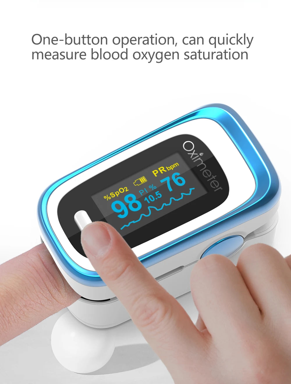 Kiuzou OLED Finger Pulse Oximeter with Sleep Monitor – Portable SPO2 & PR Tracker
