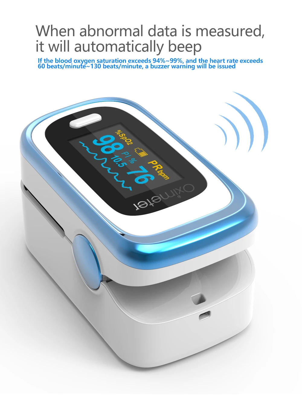 Kiuzou OLED Finger Pulse Oximeter with Sleep Monitor – Portable SPO2 & PR Tracker