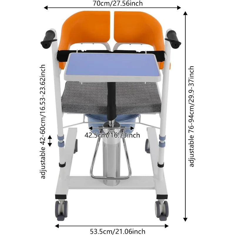 Hydraulic Patient Lifter with 180° Split Seat – Senior Wheelchair Lift & Transport Chair (100kg Capacity)