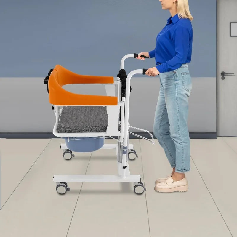 Hydraulic Patient Lifter with 180° Split Seat – Senior Wheelchair Lift & Transport Chair (100kg Capacity)