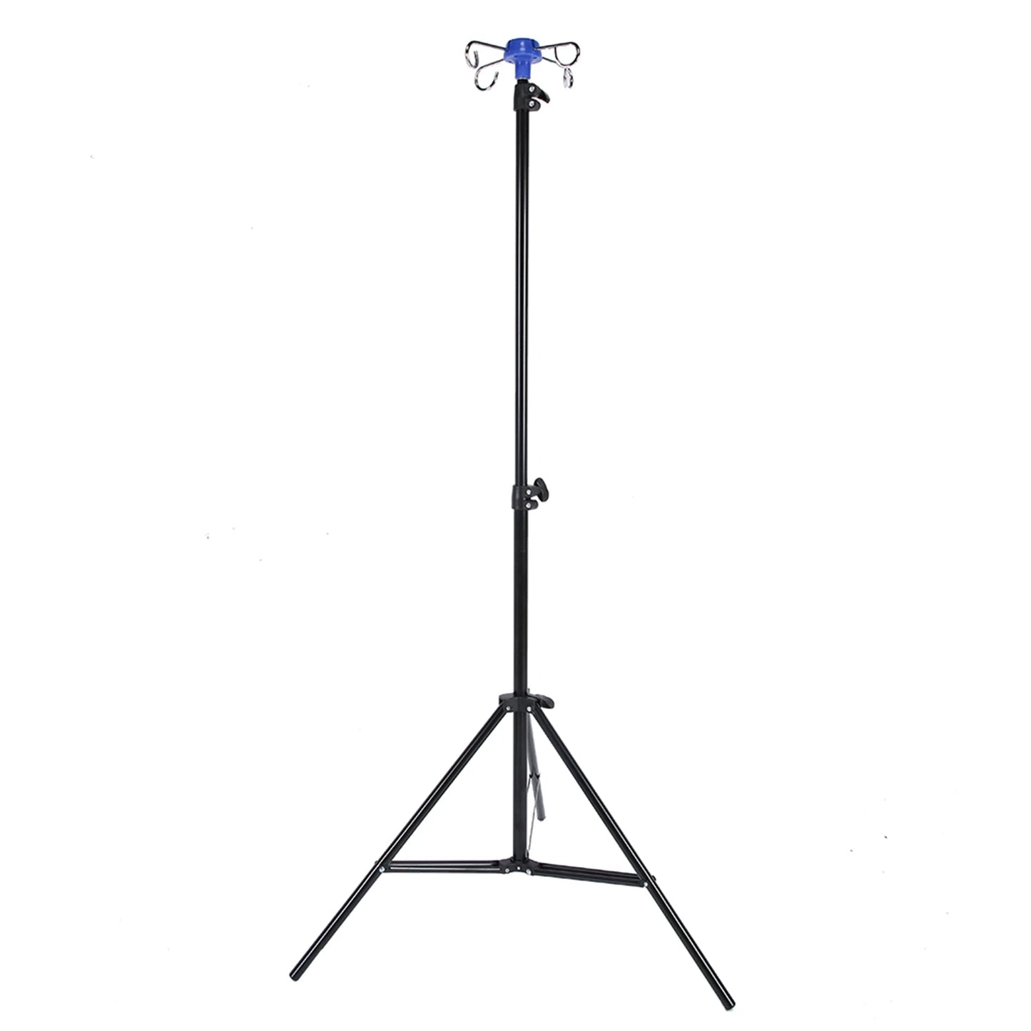 Portable Adjustable IV Pole Stand – Foldable Aluminum Alloy Drip Bag Holder with 4 Hooks & 3 Legs