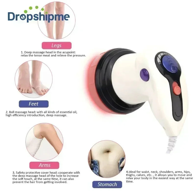 4-in-1 Infrared Electric Anti-Cellulite Massager with 3D Roller for Body Slimming & Muscle Relaxation