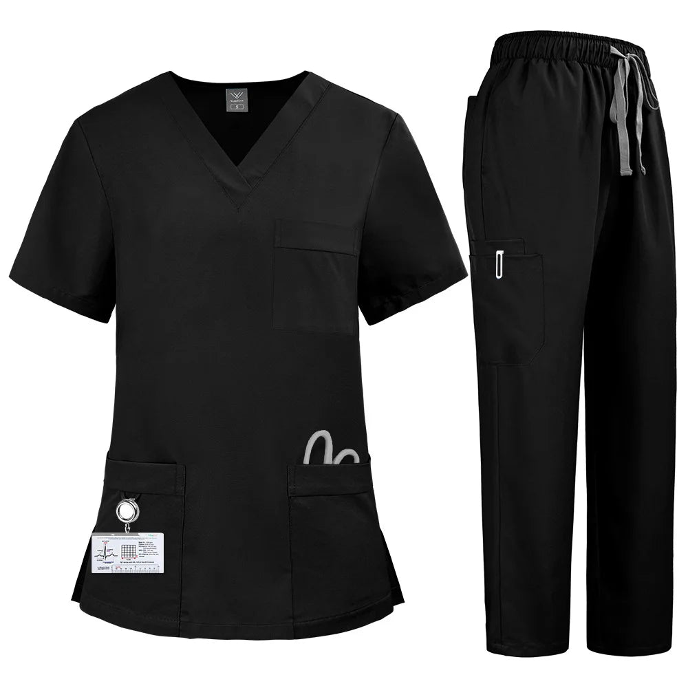 Quick-Dry Elastic Plus-Size Lab Uniform Set for Men & Women