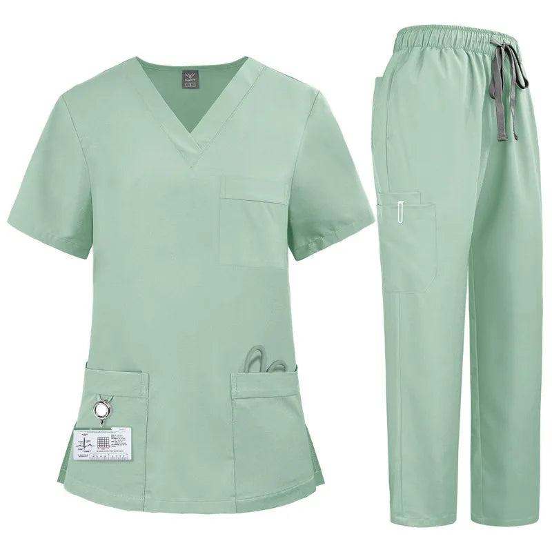 Quick-Dry Elastic Plus-Size Lab Uniform Set for Men & Women