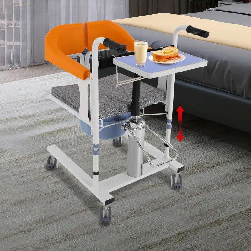 Hydraulic Patient Lifter with 180° Split Seat – Senior Wheelchair Lift & Transport Chair (100kg Capacity)