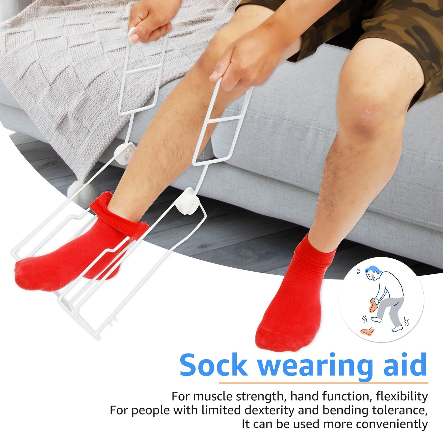 Flexible Sock Aid Slider – No-Bend Sock Helper Tool for Easy Sock Wearing, Men & Women Elderly Care