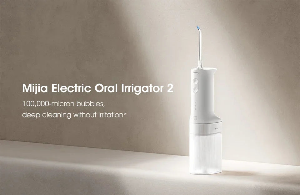 Xiaomi Mijia Portable Oral Irrigator 2 – USB Rechargeable Water Flosser (200 ml, 4 Modes, 4 Nozzles)