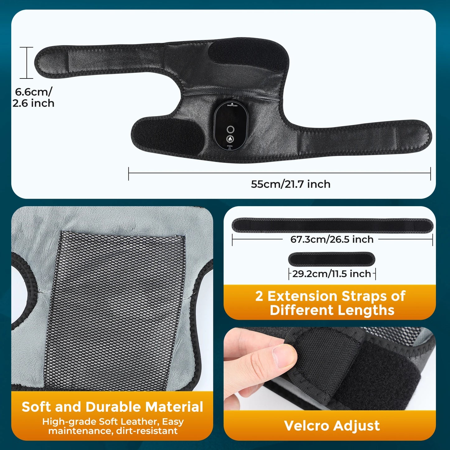 3-in-1 Cordless Physiotherapy Kneepad with Heating – Muscle & Joint Relief Wrap for Shoulder, Elbow & Knee Support