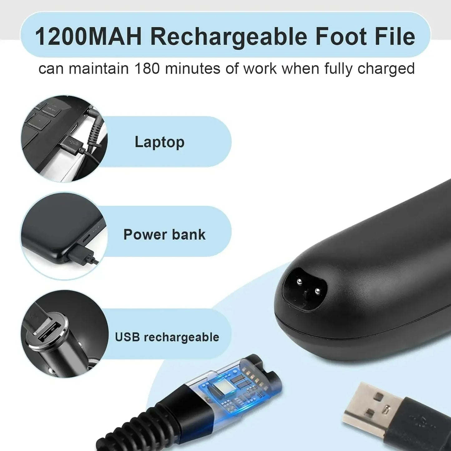 Electric Pedicure Foot File – Professional Grinding Tool for Callus & Dead Skin Removal