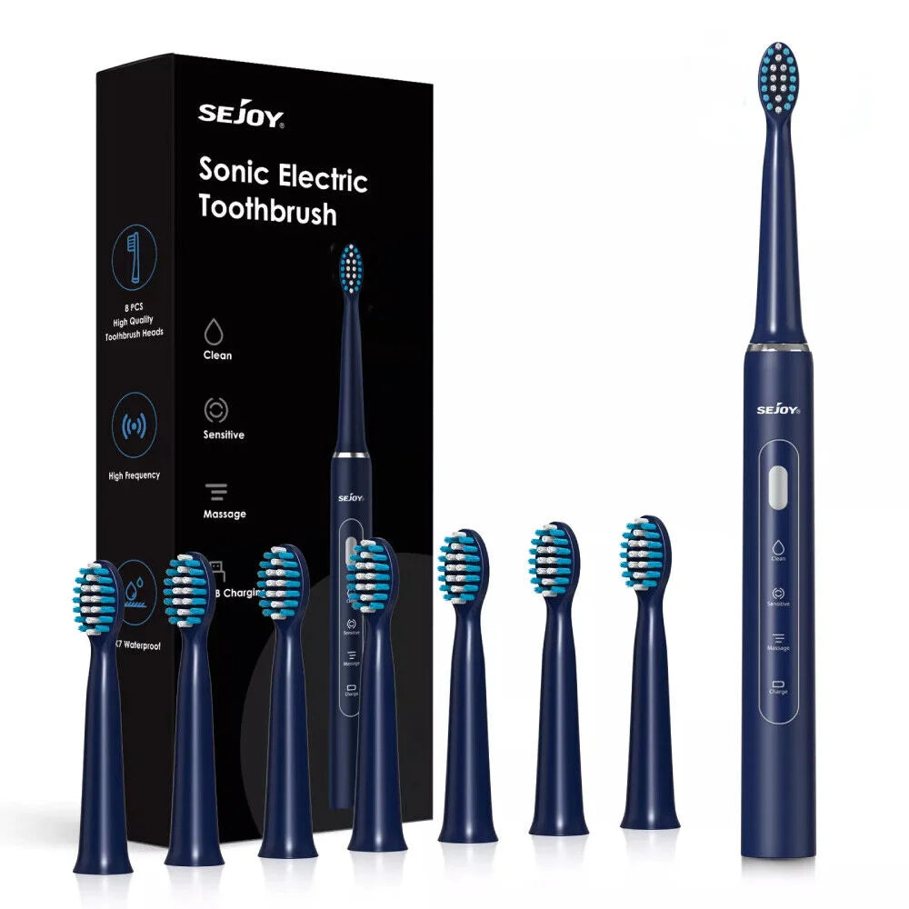 SEJOY Sonic Electric Toothbrush – Smart Rechargeable Toothbrush with 3 Modes, IPX7 Waterproof, for Deep Oral Cleaning