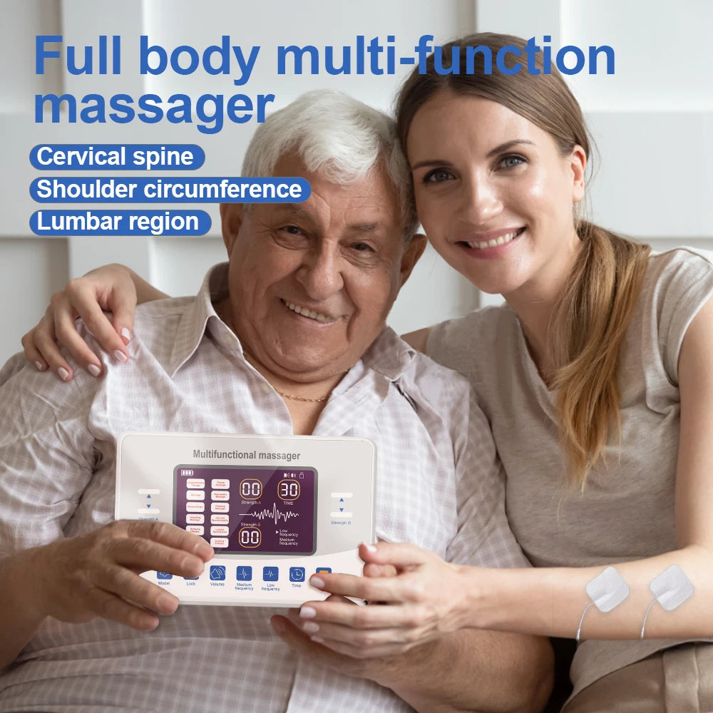 12-Mode TENS & EMS Muscle Stimulator – Electronic Pulse Massager Therapy Device