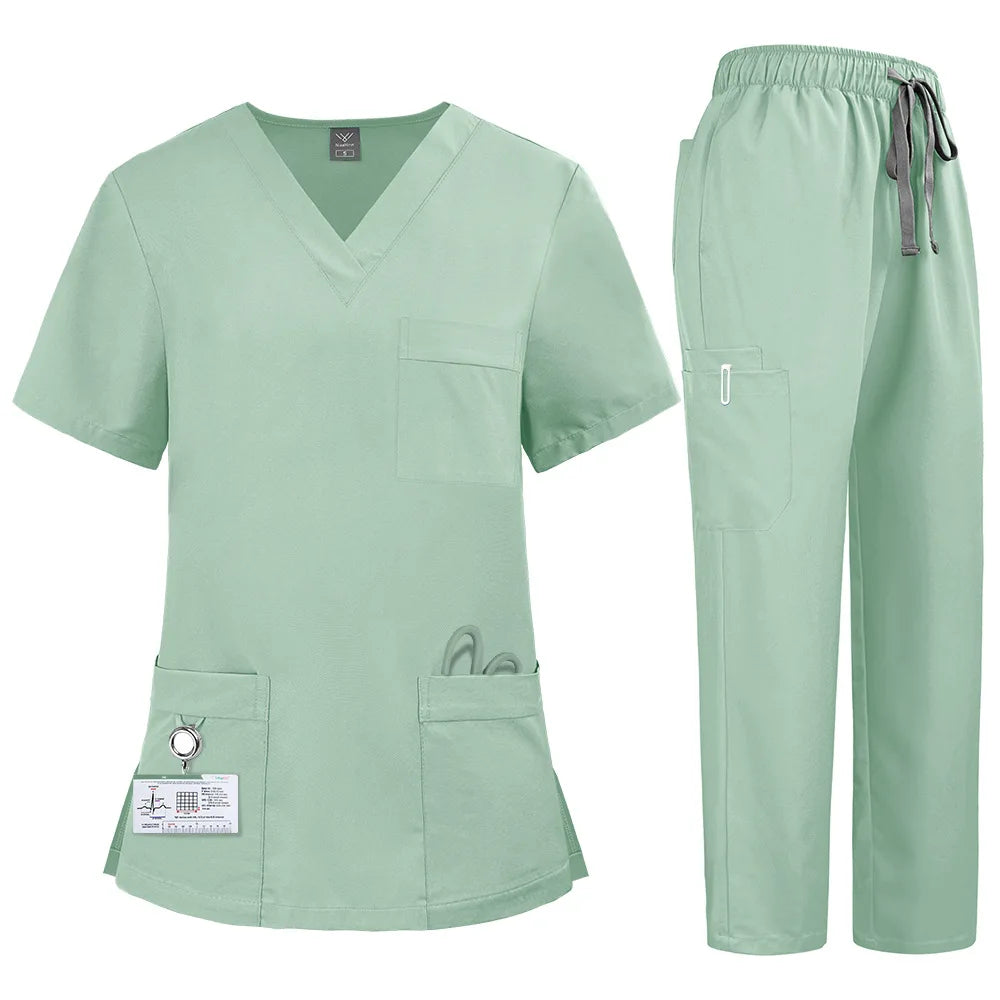 Quick-Dry Elastic Plus-Size Lab Uniform Set for Men & Women
