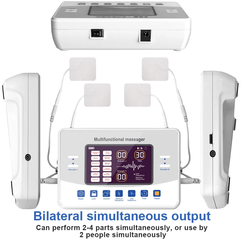 12-Mode TENS & EMS Muscle Stimulator – Electronic Pulse Massager Therapy Device