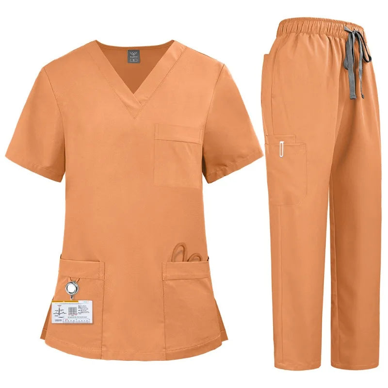 Quick-Dry Elastic Plus-Size Lab Uniform Set for Men & Women