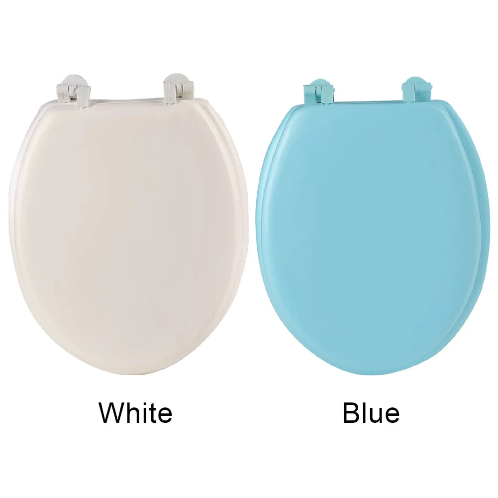Round Soft-Close Toilet Seat – Comfortable Cushion Bathroom Replacement for Standard Toilets