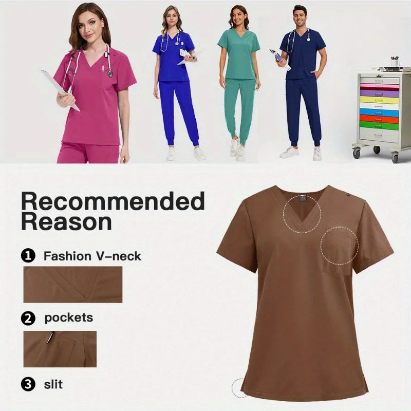 V-Neck Medical Scrub Set – Jogger-Style Uniform for Nurses, Doctors, Pet Clinics & Beauty Salons