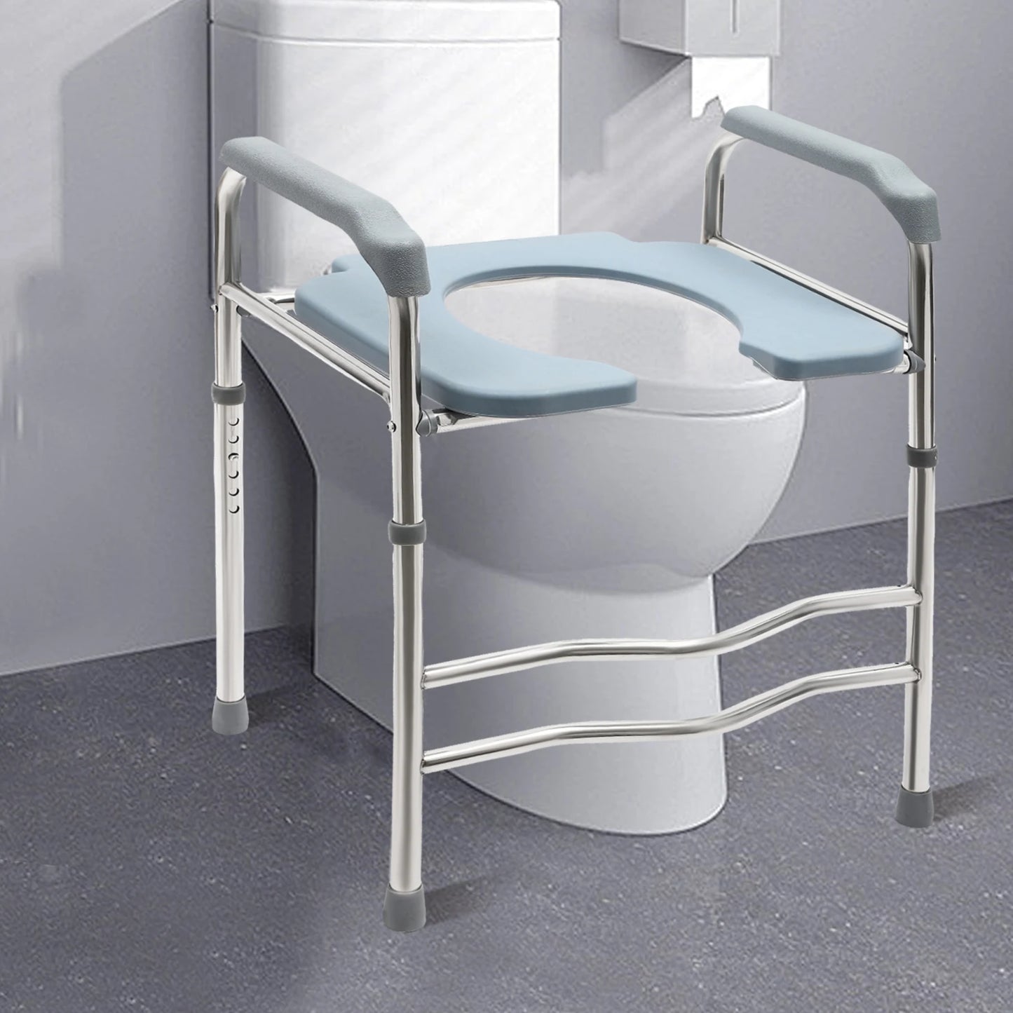 Adjustable Raised Toilet Seat with Handles – Height-Boosting Toilet Riser for Elderly, Pregnant Women & Disabled