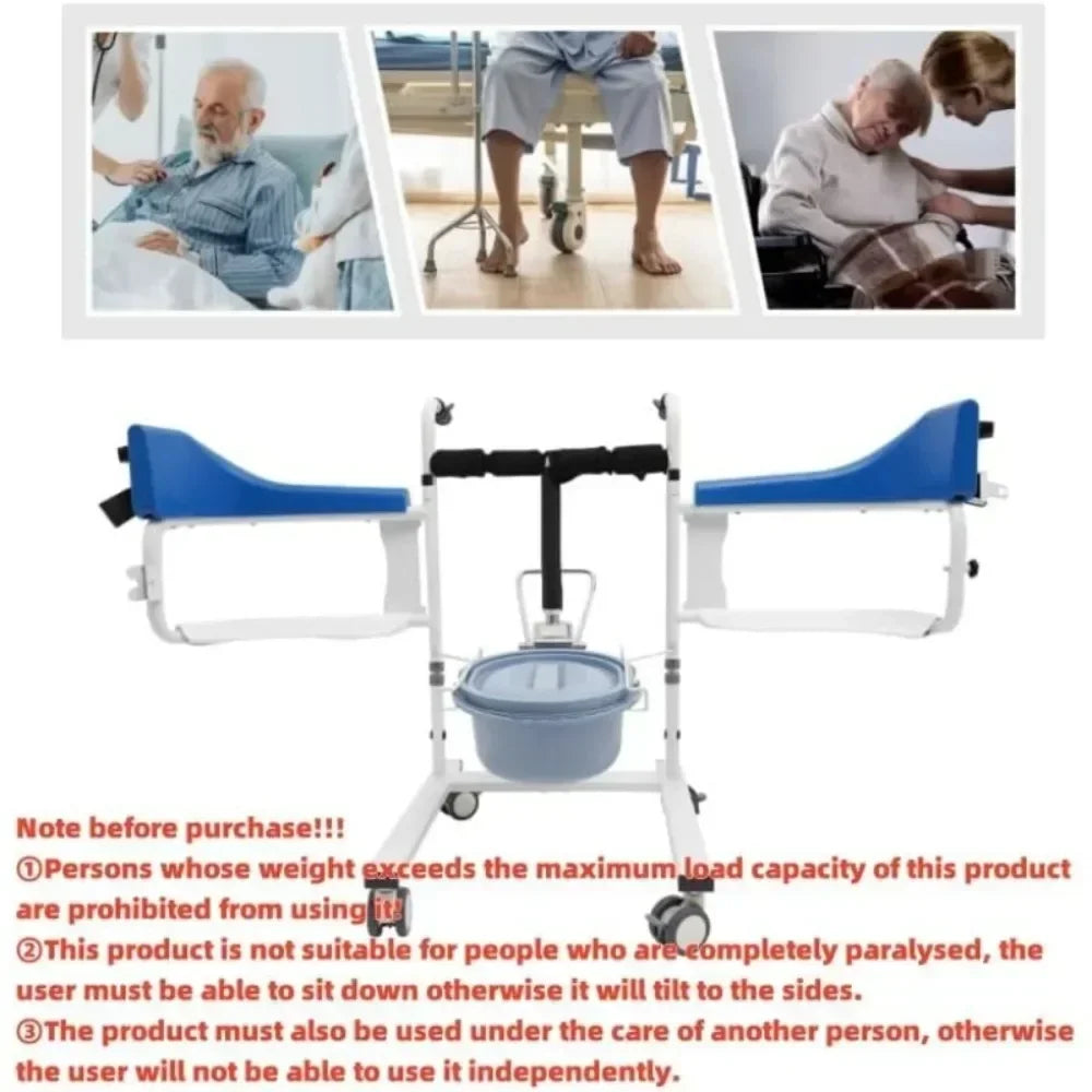 Elderly Shower & Transfer Chair with Wheels – Portable Toilet & Lift Chair for Patient Mobility