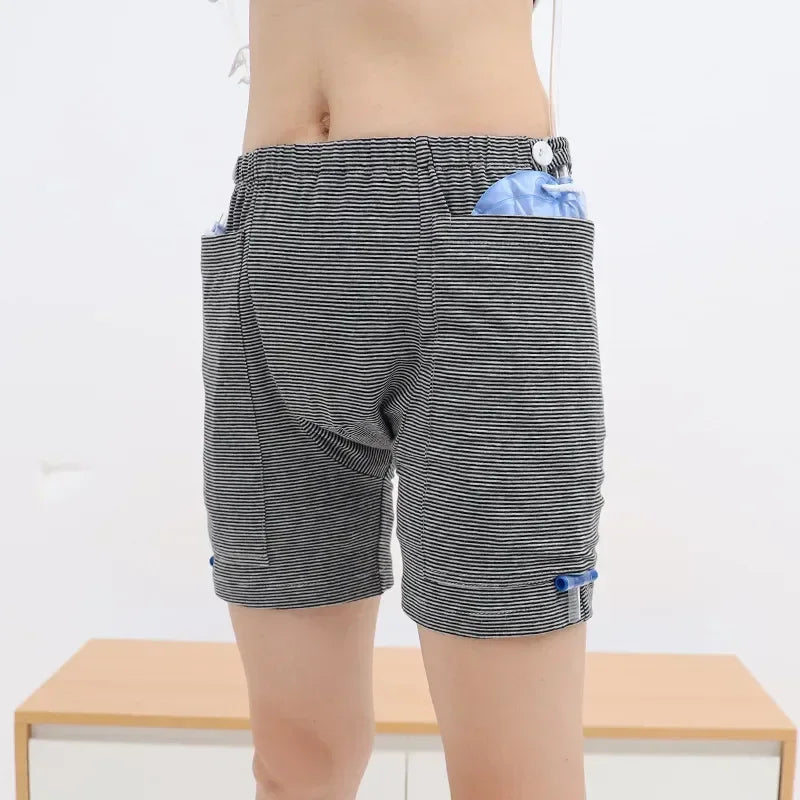 Wearable Urine Bag Pants with Double Pocket – Large Capacity Portable Ostomy Underwear for Elderly & Post-Surgery Care
