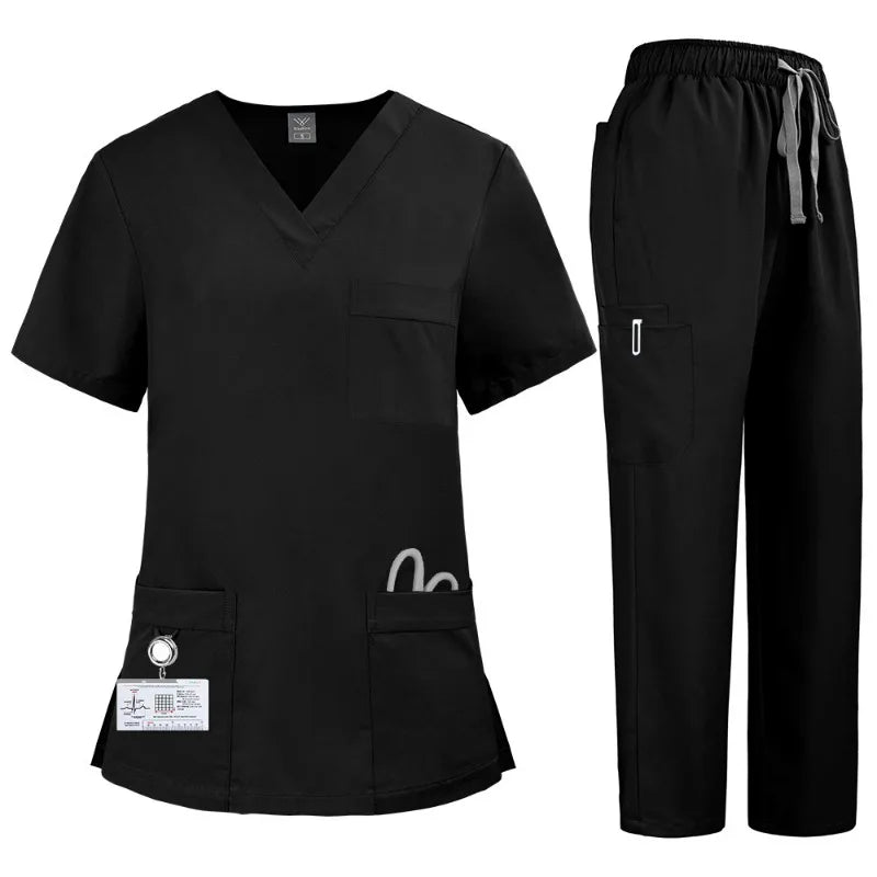 Quick-Dry Elastic Plus-Size Lab Uniform Set for Men & Women