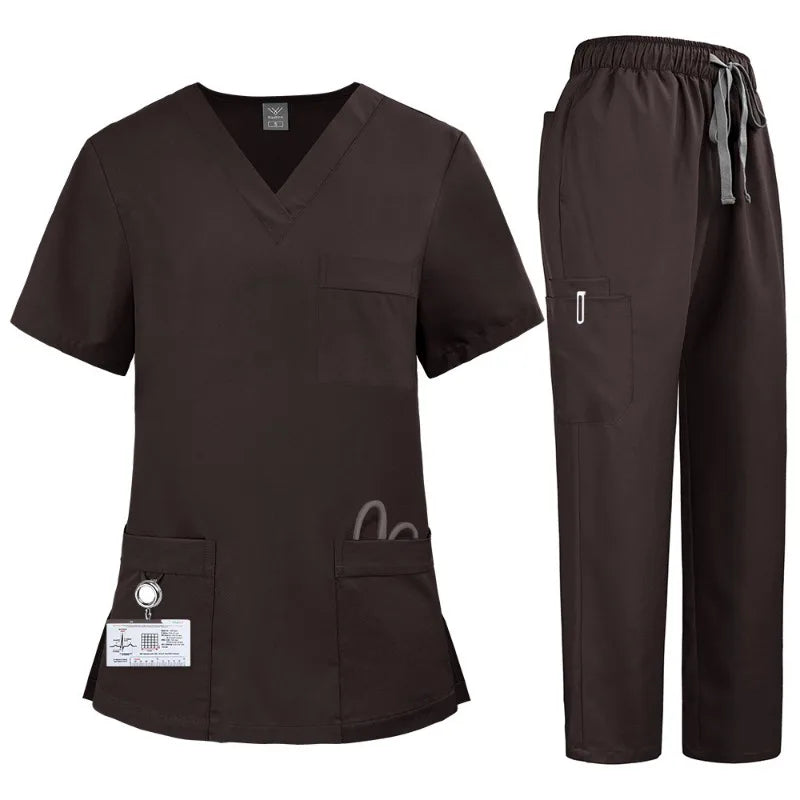 Quick-Dry Elastic Plus-Size Lab Uniform Set for Men & Women