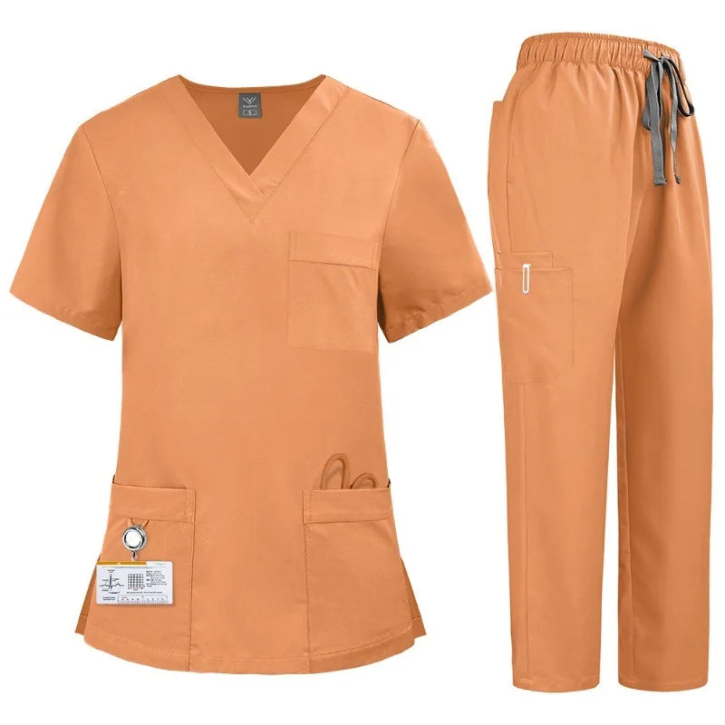 Quick-Dry Elastic Plus-Size Lab Uniform Set for Men & Women