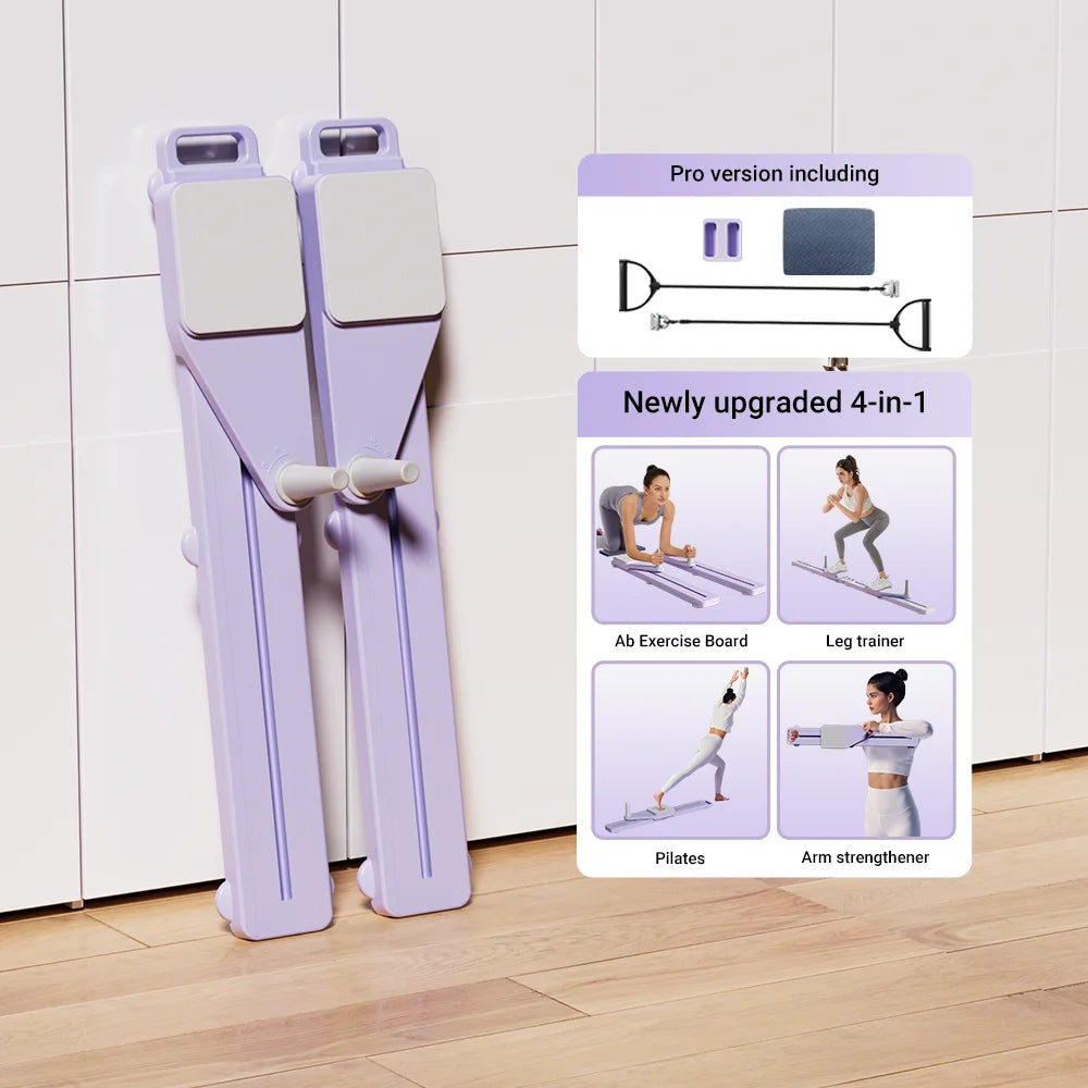 2-in-1 Abs & Ski Board – Portable Core and Leg Trainer Pilates Reformer for Home Gym
