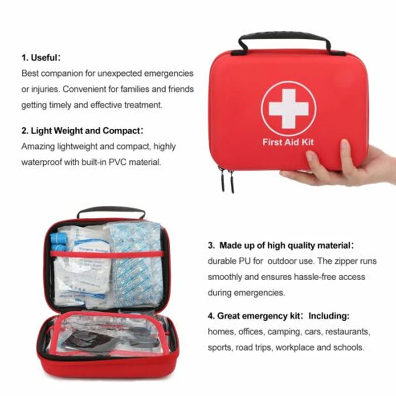 Portable First Aid Kit – Compact Emergency Survival Kit for Outdoor, Hiking, Car Travel & Camping (No Medication Included)