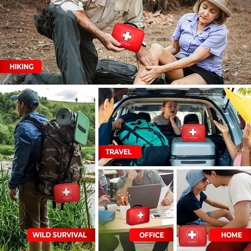 Portable First Aid Kit – Compact Emergency Survival Kit for Outdoor, Hiking, Car Travel & Camping (No Medication Included)