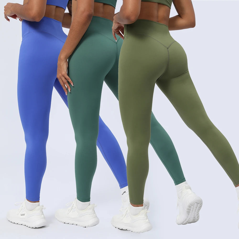Women’s Seamless Fold-Over Fitness Leggings – Running & Yoga Pants with Butt-Lifting Design