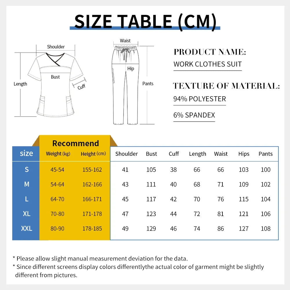 Women’s Medical Nurse Scrubs Set – Unisex Hospital, Clinic, Surgical & Spa Uniforms for Healthcare Professionals