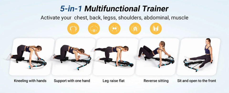 MERACH Multifunctional Core Trainer & Rowing Machine – Home Gym Ab & Belly Training Equipment