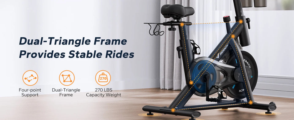 MERACH B2 Magnetic Exercise Bike – Low Noise Indoor Cycling with Fitness App & Brake Pad