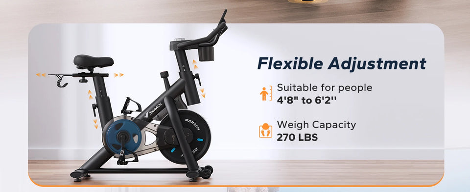 MERACH B2 Magnetic Exercise Bike – Low Noise Indoor Cycling with Fitness App & Brake Pad