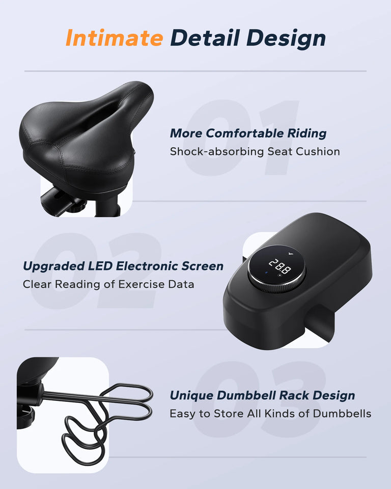 MERACH B2 Magnetic Exercise Bike – Low Noise Indoor Cycling with Fitness App & Brake Pad