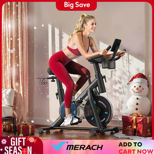 MERACH B2 Magnetic Exercise Bike – Low Noise Indoor Cycling with Fitness App & Brake Pad