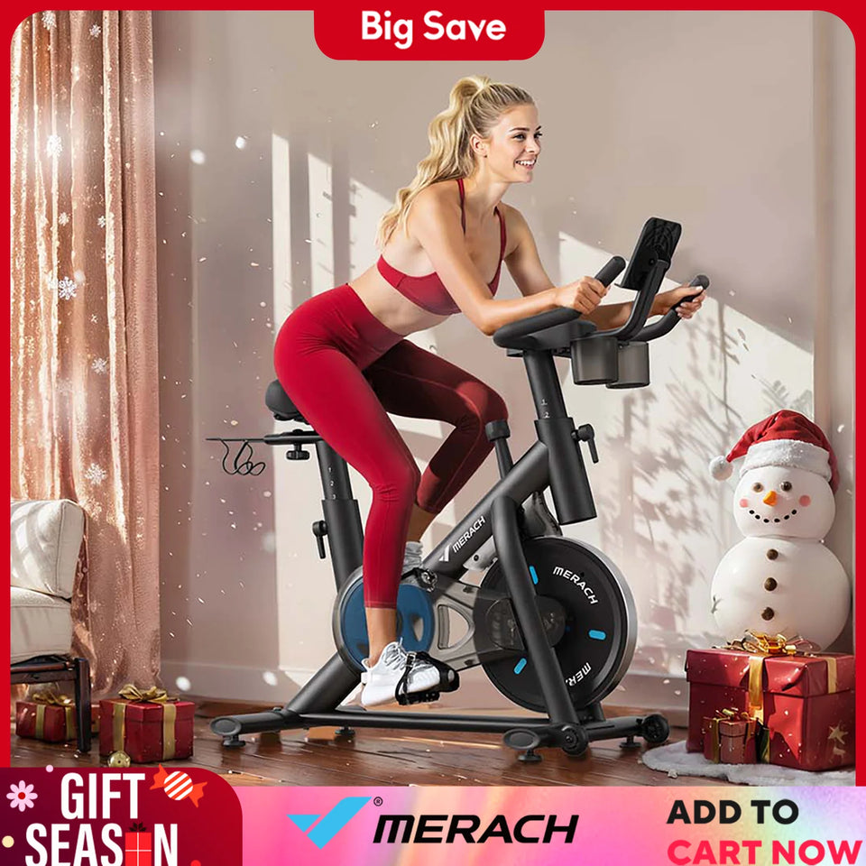 MERACH B2 Magnetic Exercise Bike – Low Noise Indoor Cycling with Fitness App & Brake Pad