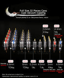 32pcs Massage Vacuum Cupping Therapy Set Thicker Magnetic Aspirating Cupping Cans Acupuncture Massage Suction Cup With Tube Jars