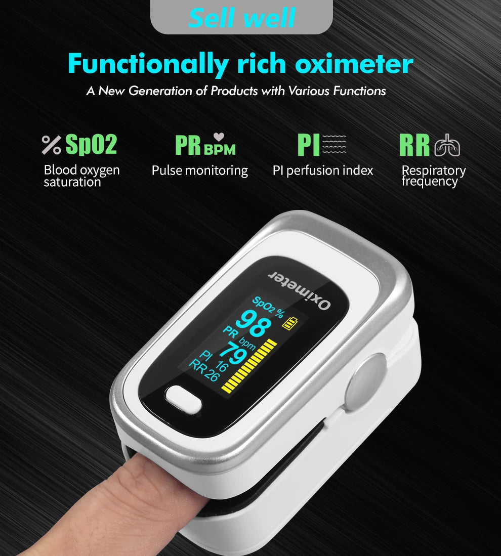 Kiuzou OLED Finger Pulse Oximeter with Sleep Monitor – Portable SPO2 & PR Tracker