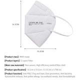 FFP2/KN95 Black Face Masks – 5-Layer Protective Respirator for Adults (10–200pcs, CE Certified)