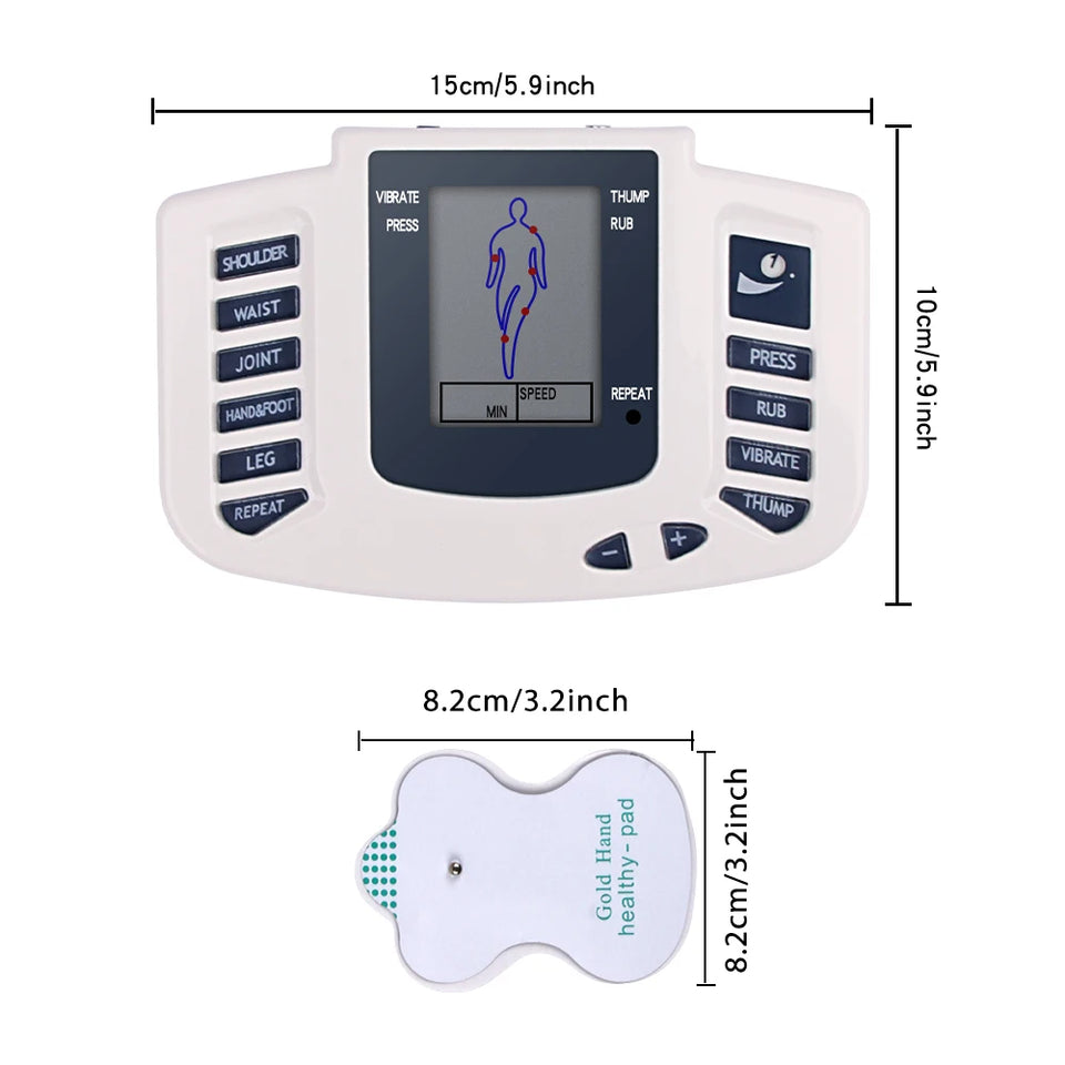 Full Body Tens Muscle Electrostimulator EMS Acupuncture Therapy Massage 16pads Digital Meridian Physiotherapy Apparatus Full Set