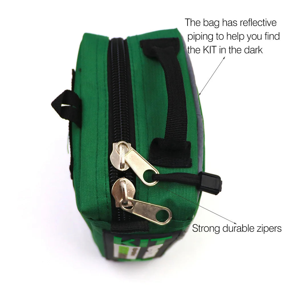 Compact 3-Section First Aid Kit Bag – Lightweight Emergency Medical Rescue Kit for Outdoors, Car, School & Hiking