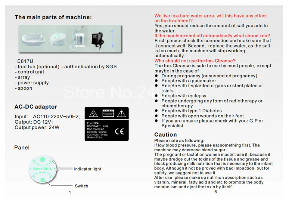 Detox Ion Electric Foot Spa Bath Massager Machine Foot Bath Cleaning Footspa Vibrating Whirlpool Care Arrays Aqua Health Therapy