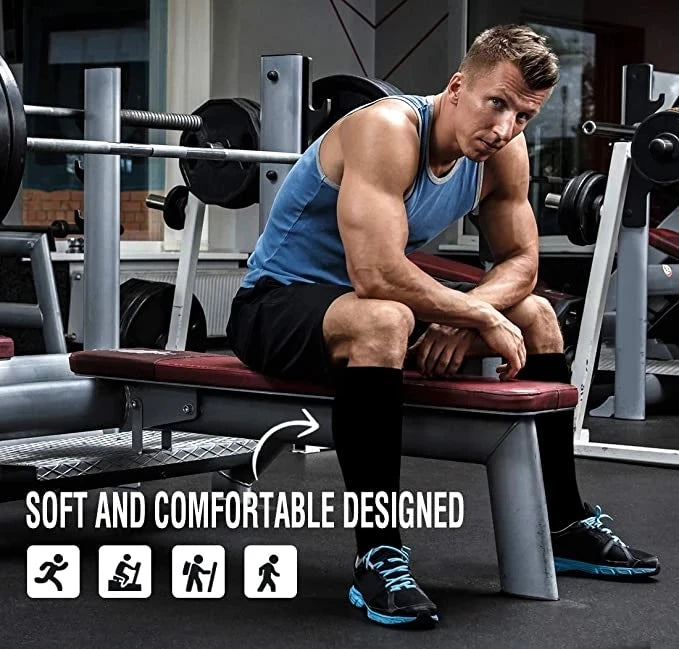 Men’s Compression Socks – Sports, Running, Nursing & Hiking Support Socks for Varicose Veins and Circulation