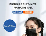 Disposable Black Face Masks – 3-Ply Anti-Dust Protective Masks for Adults (Individually Wrapped, 10–500pcs)