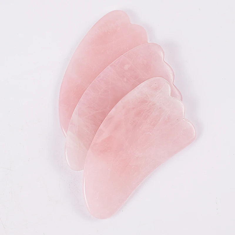 Rose Quartz Face Massage Roller & Gua Sha Tool – Natural Stone Skin Care Massager for Neck, Anti-Wrinkle & Slimming