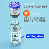 KS-TEK Sterile Empty Vials with Flip-Off Aluminum Cap & Self-Healing Injection Port – Sterile Pack