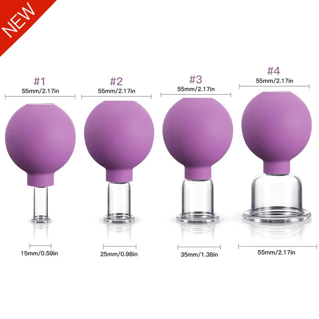 Rubber Head Glass Vacuum Cupping Chinese Therapy Set Hijab Jars AntiCellulite Suction Cups Massage Body Health Massager For Face